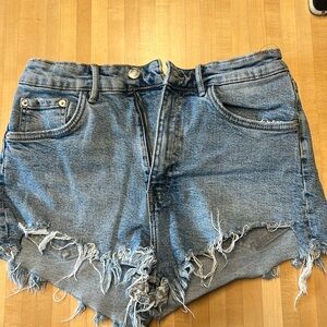 Zara medium washed jean shorts.